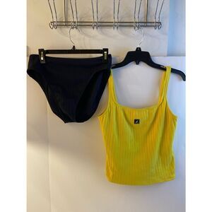 Nautica tankini size 14 yellow black swim